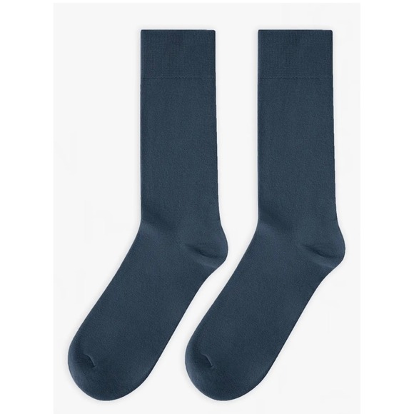 Azazie Mens Neptune Blue Matte Satin Wide Tie and Cotton Socks Set New - Picture 4 of 10